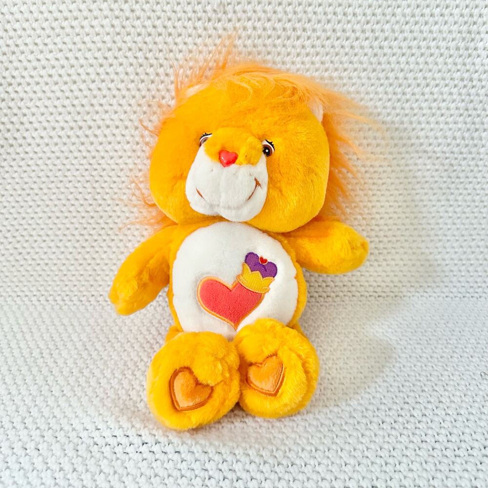 2004 Care Bear Cousins Yellow Orange Brave Heart Lion Stuffed Animal Plush